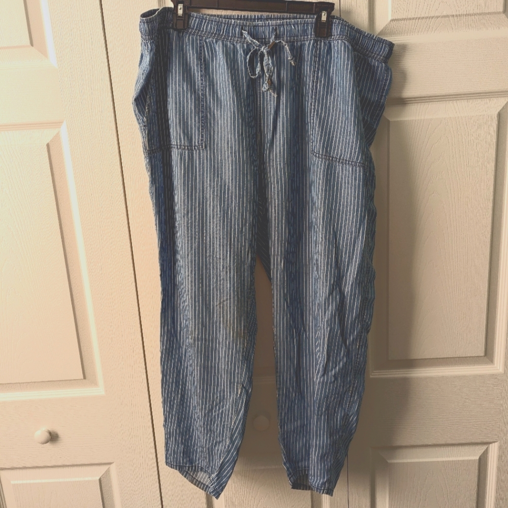 Time and Tru Striped Cropped Pants Size XXL